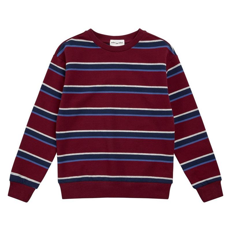 Miles The Label Boys' [2-10] Yarn-Dyed Striped Crew Sweatshirt