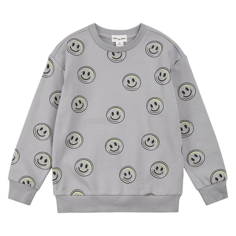 Miles The Label Boys' [2-10] Smiley Crew Sweatshirt