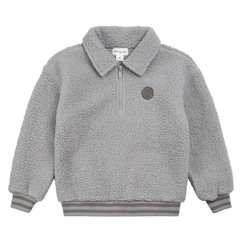 Miles The Label Boys' [2-10] Sherpa Quarter-Zip Top