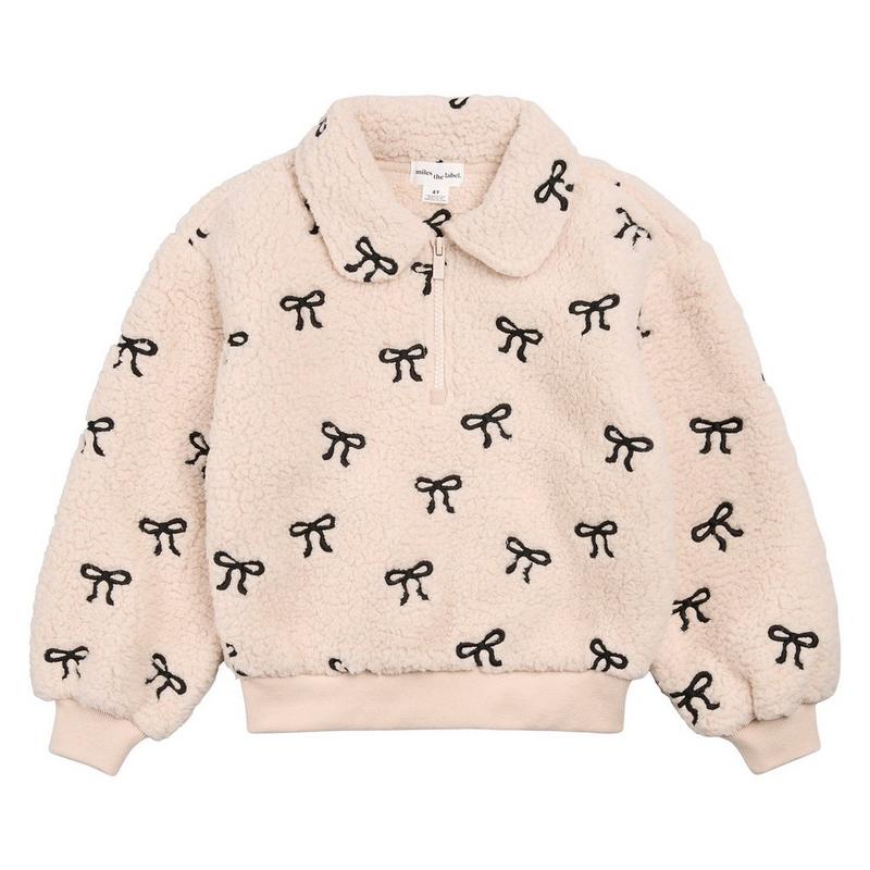 Miles The Label Girls' [2-10] Sherpa Quarter-Zip Top