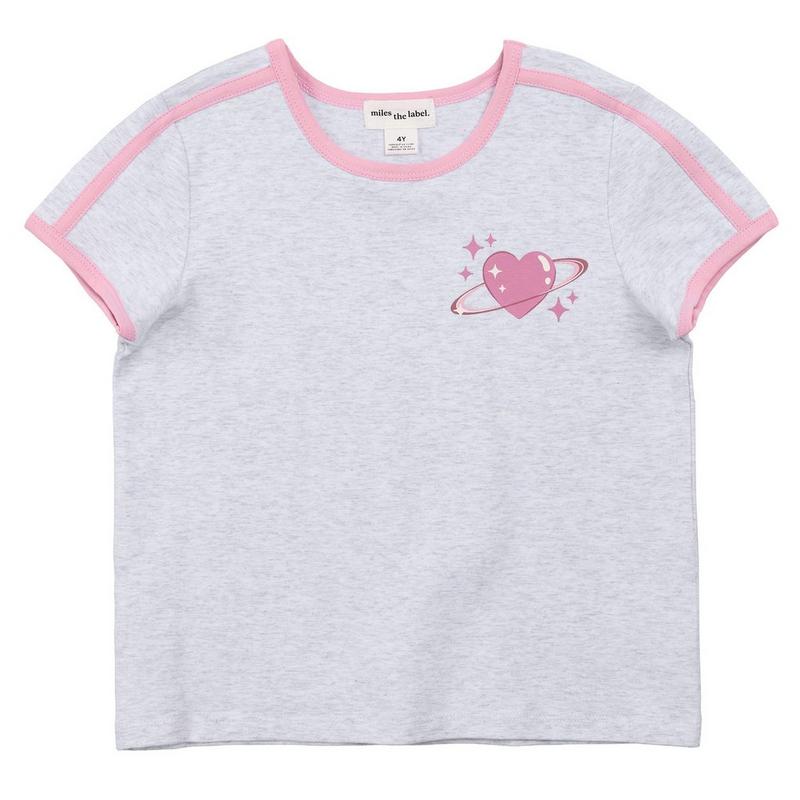 Miles The Label Girls' [2-10] Heart Print T-Shirt