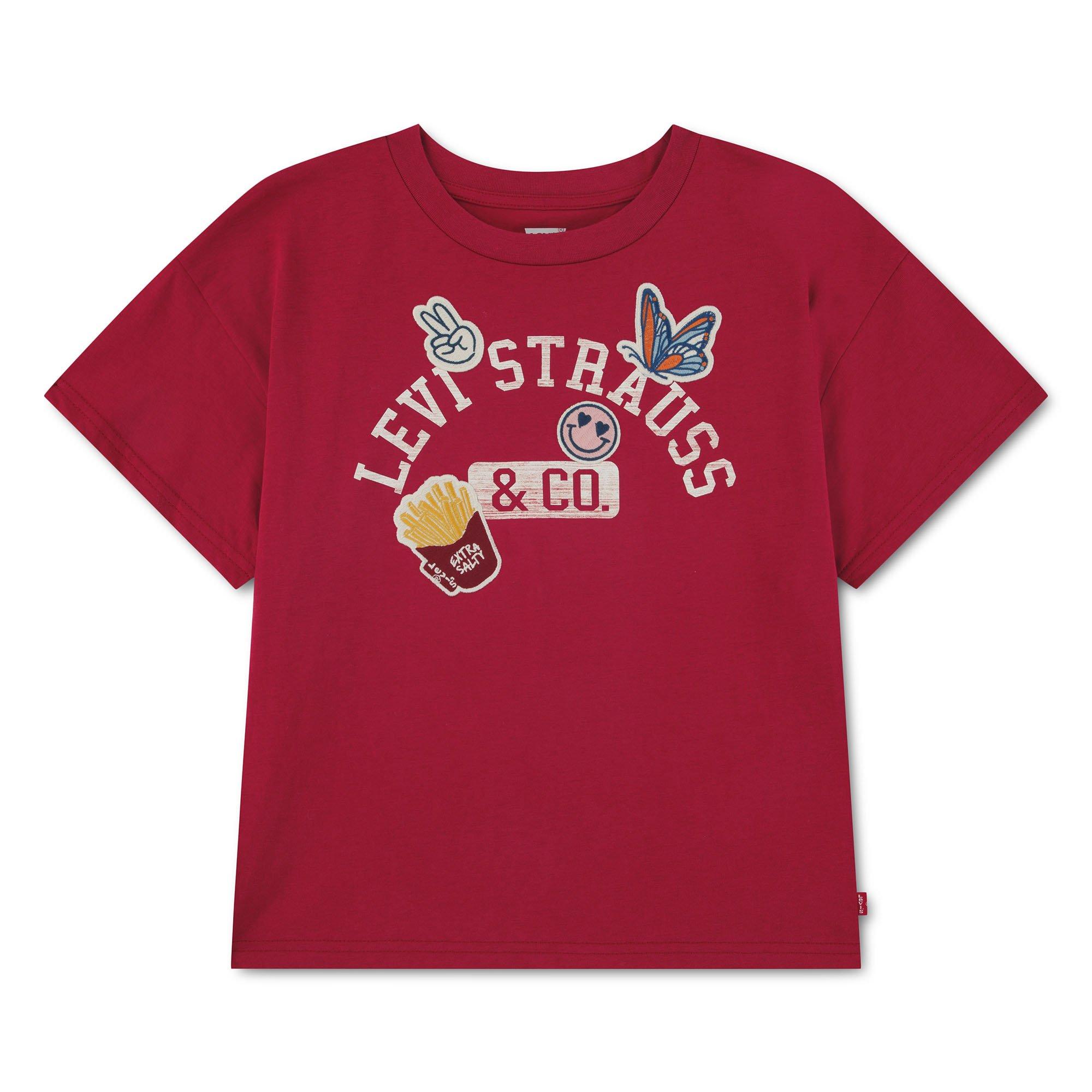 Levi's | Junior's Girl's Patches Graphic T-Shirt, Deep Claret, Size Small