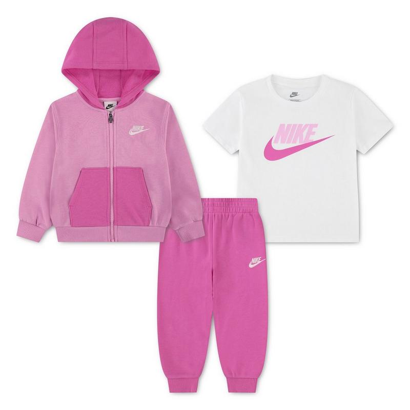 Nike Ensemble trois pi&egrave;ces chandail &agrave; capuchon + pantalon de jogging + t-shirt pour enfants [2-4T]
