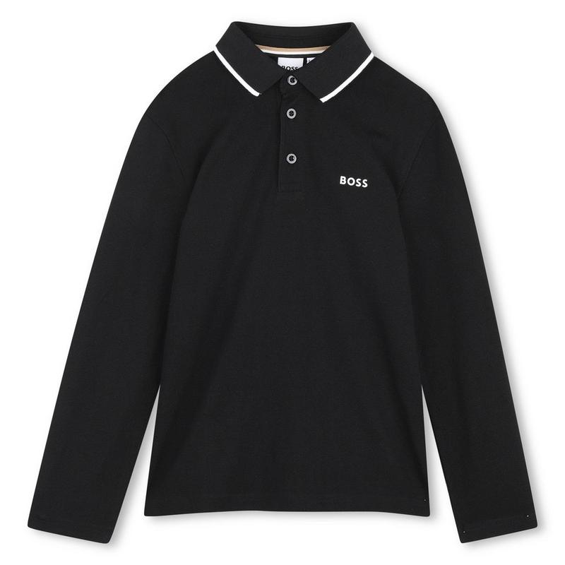 BOSS Junior Boys' [8-16] Tipped Long Sleeve Polo