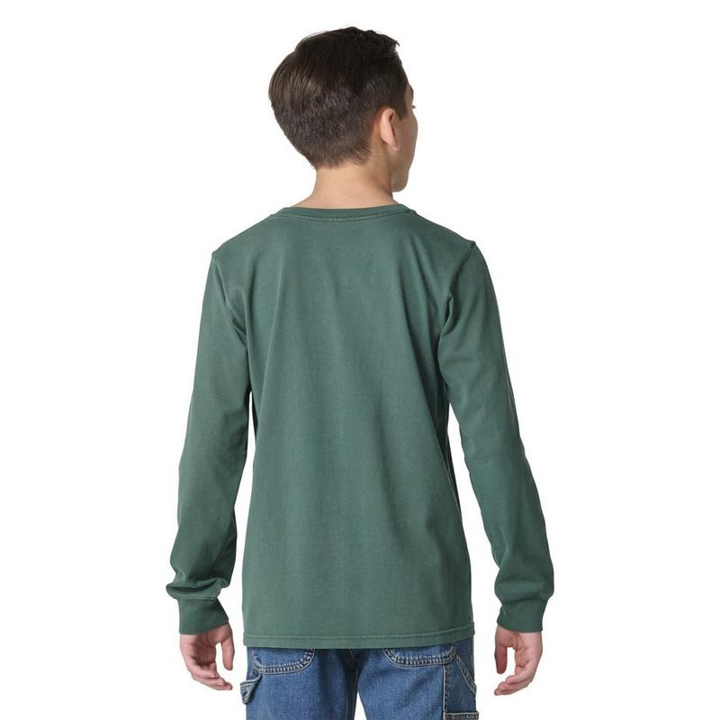 Carhartt Haut &agrave; manches longues teint en pi&egrave;ce avec poche pour gar&ccedil;ons juniors [8-16]