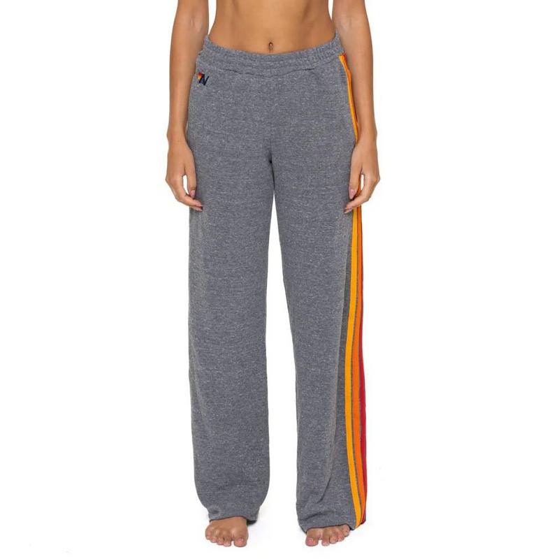 Aviator Nation Pantalon de jogging 5 Stripe &agrave; jambe large pour femmes
