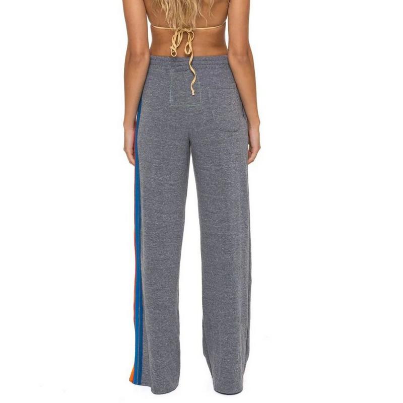 Aviator Nation Pantalon de jogging 5 Stripe &agrave; jambe large pour femmes