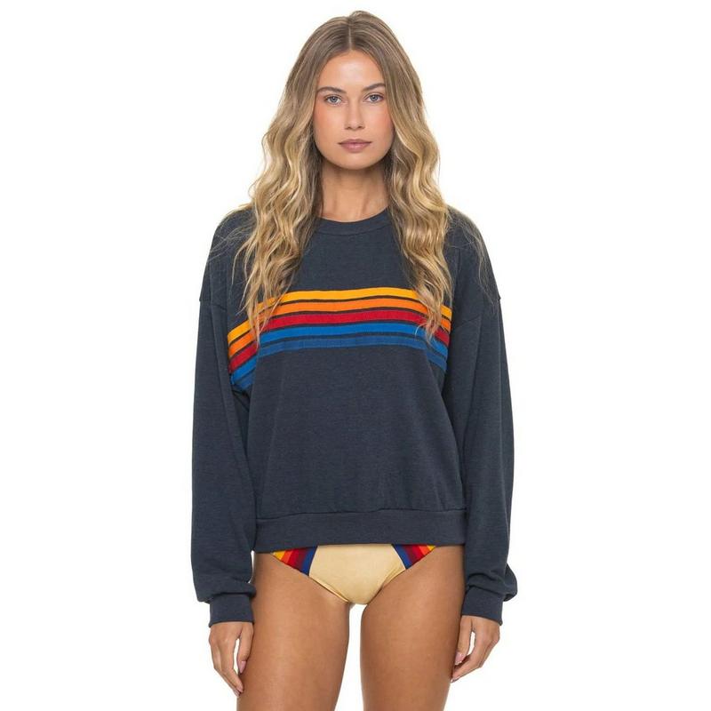 Aviator Nation Chandail &agrave; col rond 5 Stripes Relaxed unisexe
