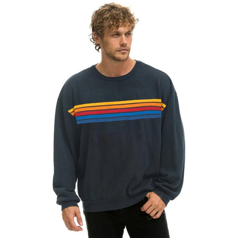 Aviator Nation Chandail &agrave; col rond 5 Stripes Relaxed unisexe