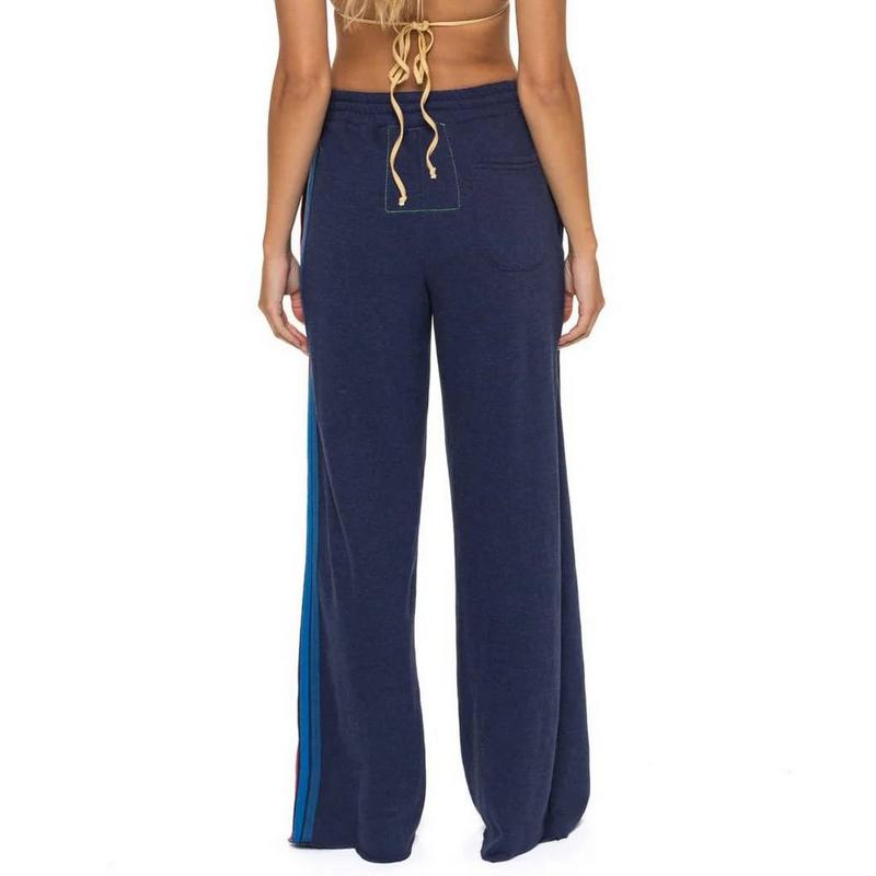 Aviator Nation Pantalon de jogging 5 Stripe &agrave; jambe large pour femmes