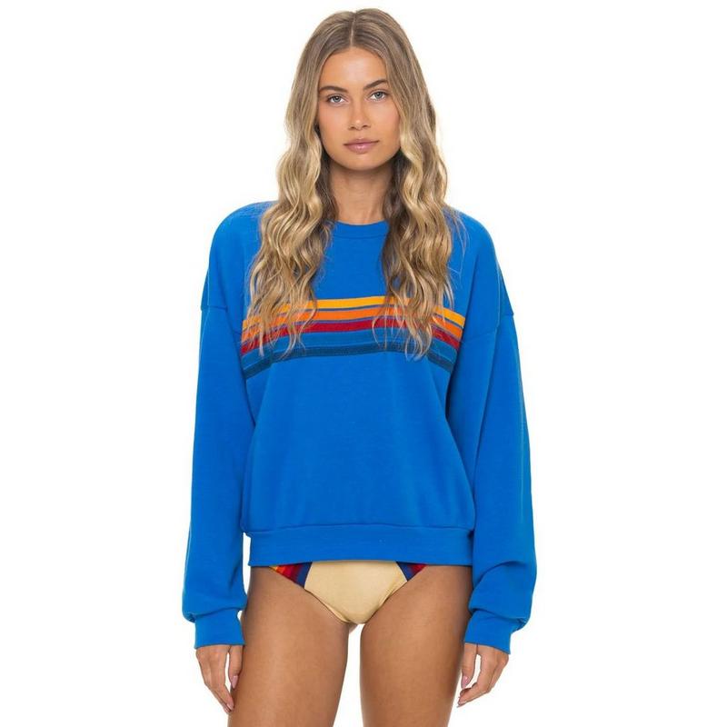 Aviator Nation Chandail &agrave; col rond 5 Stripes Relaxed unisexe