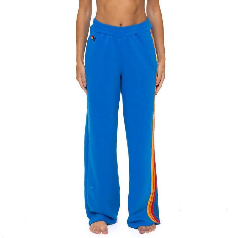 Aviator Nation Pantalon de jogging 5 Stripe &agrave; jambe large pour femmes
