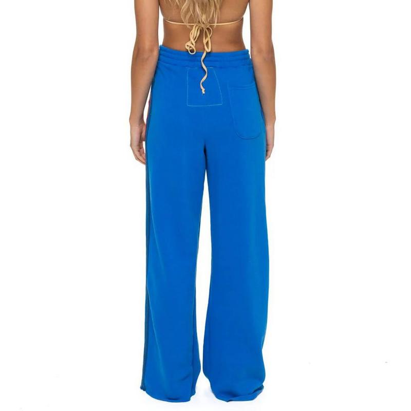 Aviator Nation Pantalon de jogging 5 Stripe &agrave; jambe large pour femmes