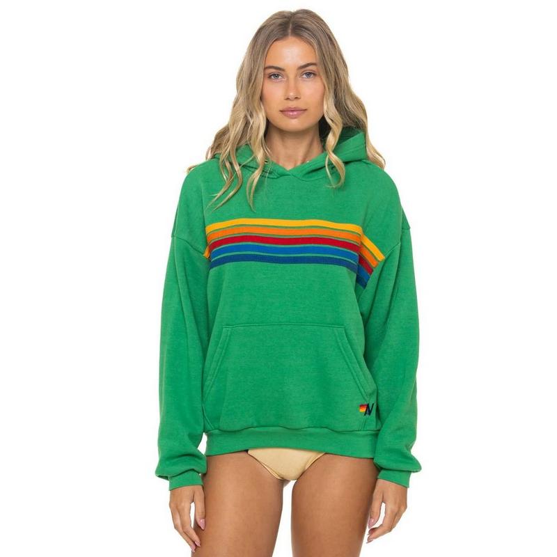 Aviator Nation Chandail &agrave; capuchon 5 Stripes Relaxed unisexe