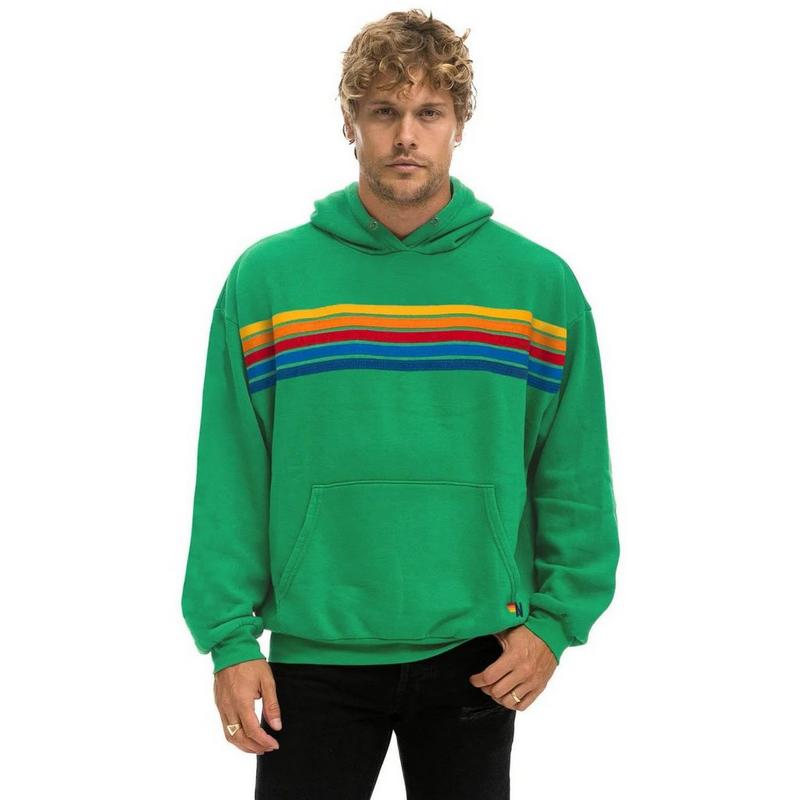 Aviator Nation Chandail &agrave; capuchon 5 Stripes Relaxed unisexe