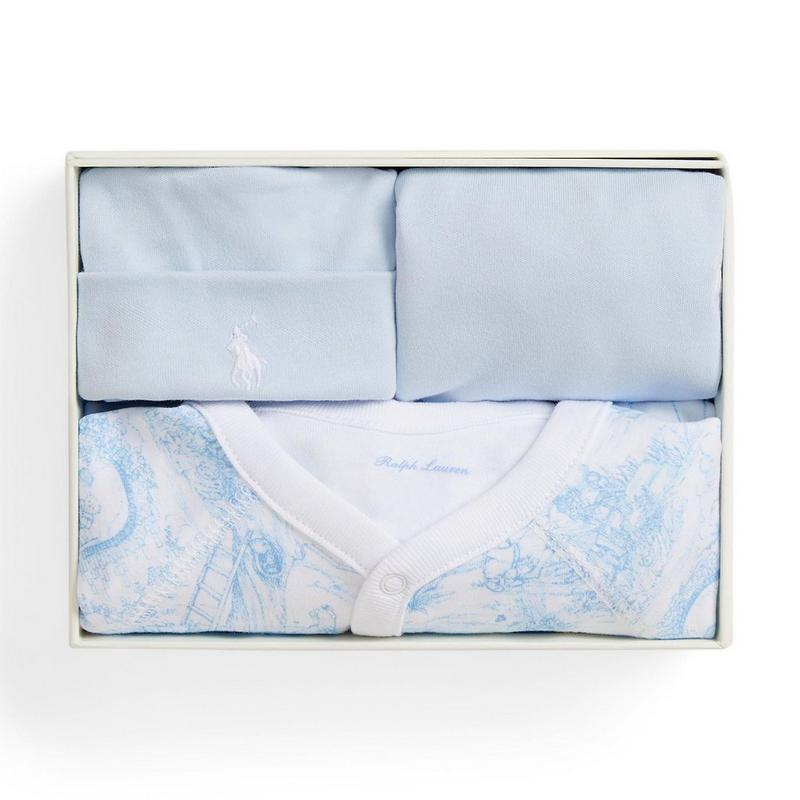 Polo Ralph Lauren Ensemble-cadeau trois pi&egrave;ces en coton toile pour b&eacute;b&eacute;s gar&ccedil;ons [0-24 mois]