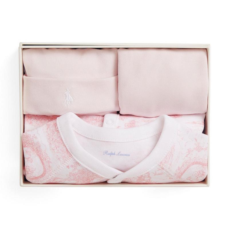 Polo Ralph Lauren Baby Girls' [0-24M] Toile Cotton Three-Piece Gift Set