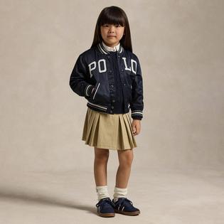 Polo Ralph Lauren Jupe-short pliss&eacute;e en tissu Ponte pour filles [2-6X]