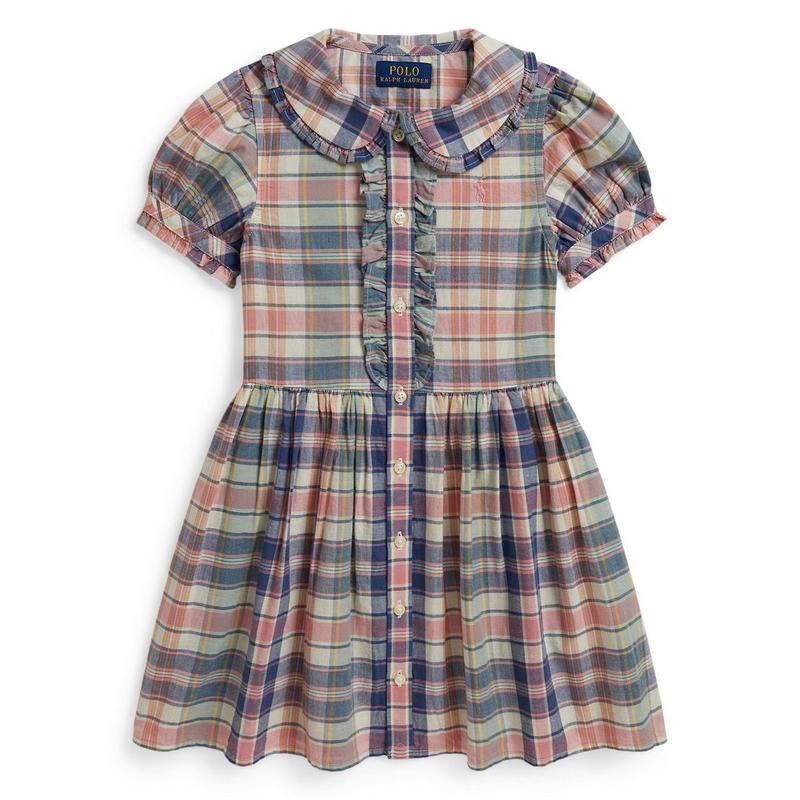 Polo Ralph Lauren Robe chemise en coton &agrave; carreaux pour filles [2-6X]