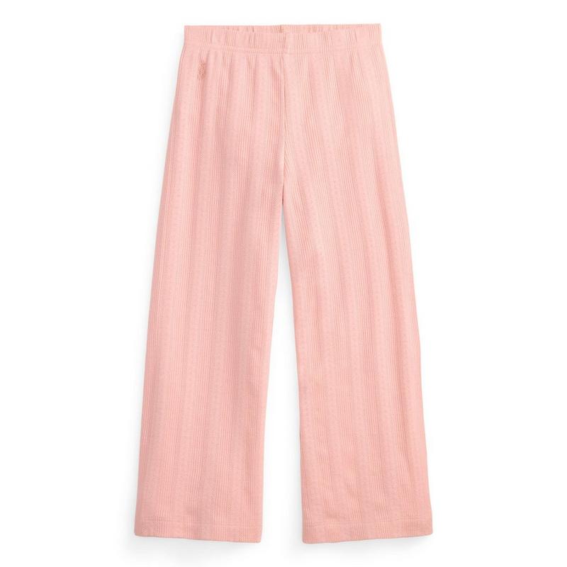 Polo Ralph Lauren Pantalon en tricot pointelle &agrave; jambe large pour filles [2-6X]