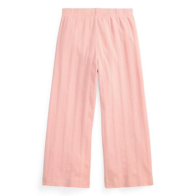 Polo Ralph Lauren Pantalon en tricot pointelle &agrave; jambe large pour filles [2-6X]