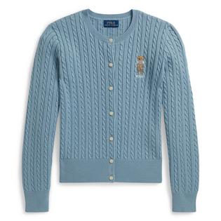Polo Ralph Lauren Cardigan Polo Bear en coton &agrave; mini torsades pour filles juniors [7-16]