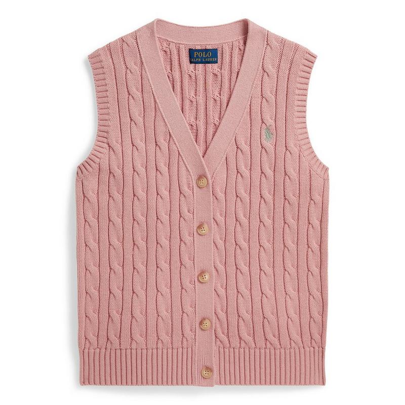 Polo Ralph Lauren Gilet en tricot torsad&eacute; de coton pour filles juniors [7-16]