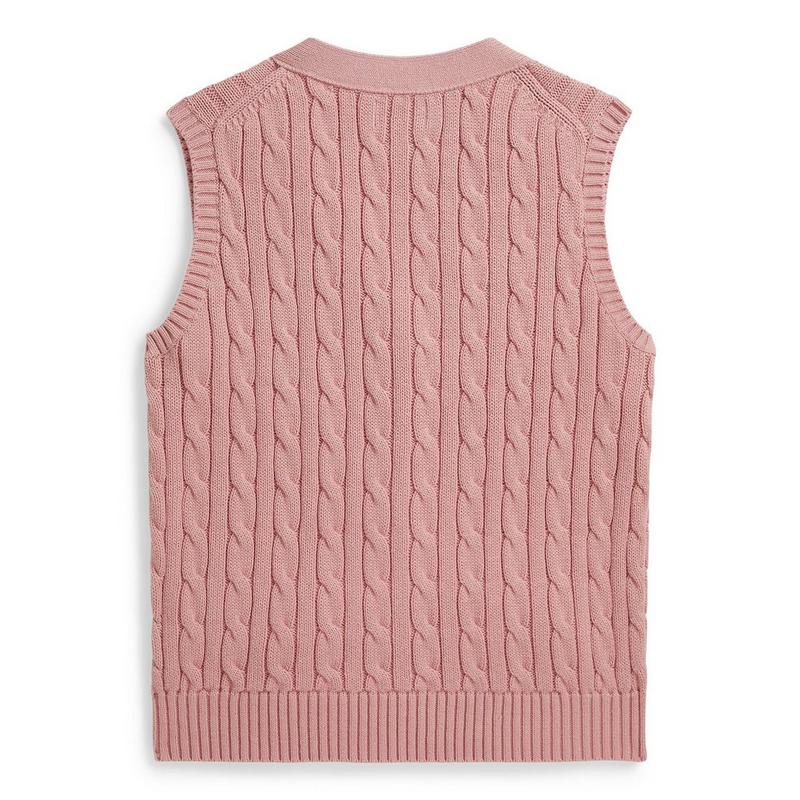 Polo Ralph Lauren Gilet en tricot torsad&eacute; de coton pour filles juniors [7-16]
