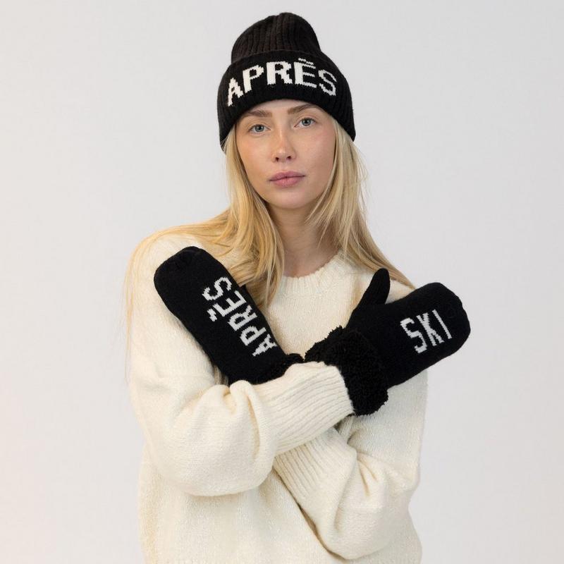 Lyla + Luxe Women's WHITE LABEL Apr&egrave;s Ski Hat + Mitten Set