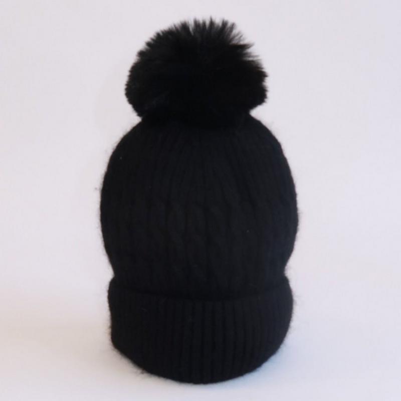 Lyla + Luxe Kids' WHITE LABEL Luxe Chain Pom Pom Beanie