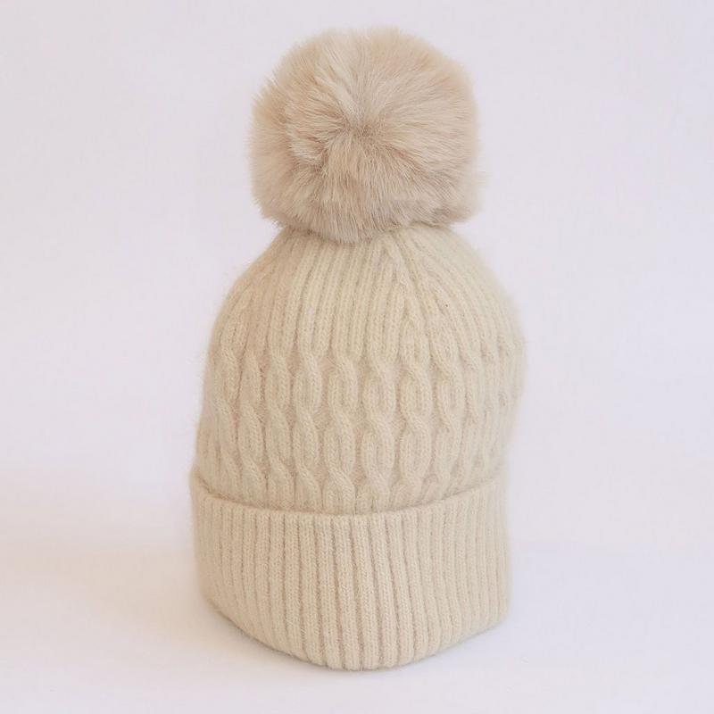 Lyla + Luxe Kids' WHITE LABEL Luxe Chain Pom Pom Beanie