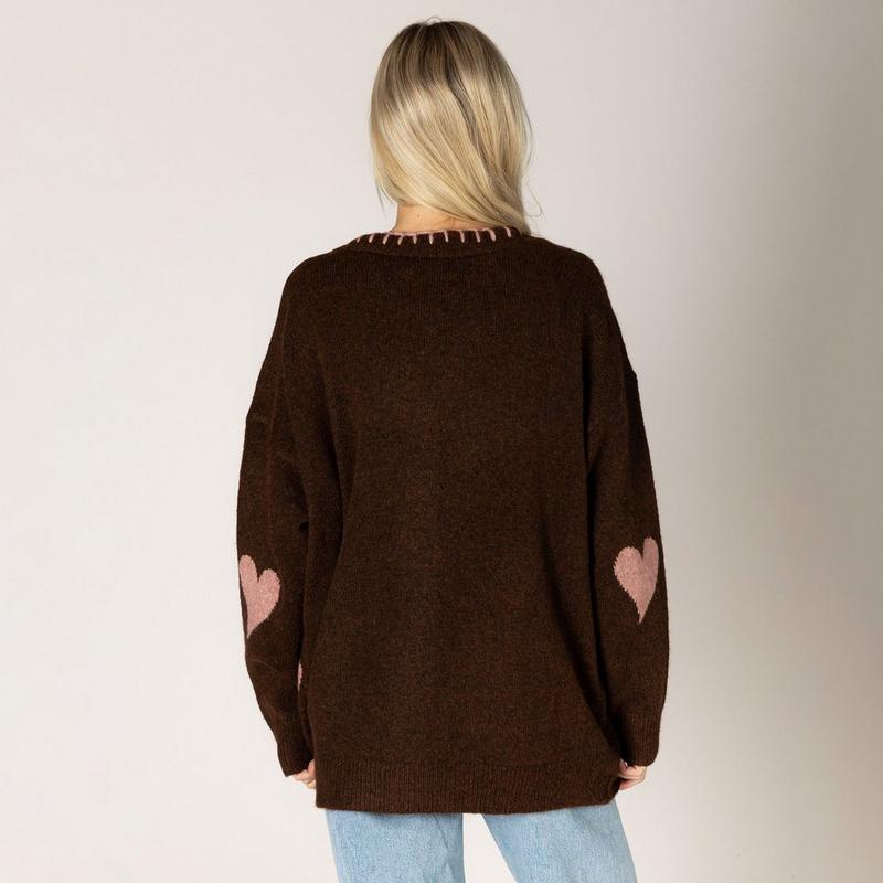 Lyla + Luxe Women's Elska Heart Cardigan