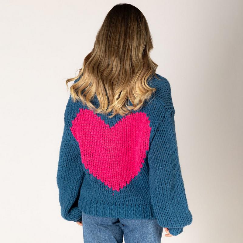 Lyla + Luxe Women's Lillian Heart Cardigan