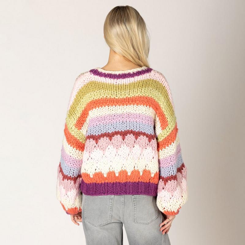 Lyla + Luxe Women's Hala Handmade Stripe Sweater