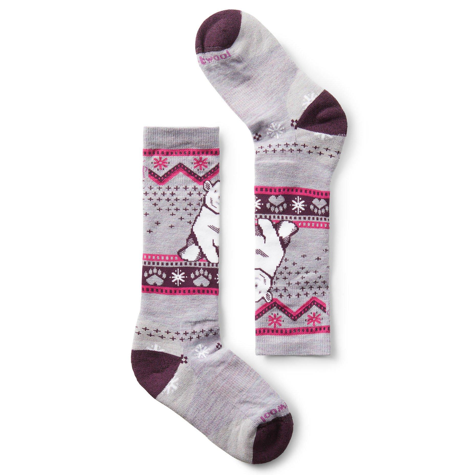 Smartwool | Wintersport Polar Bear Pattern Full Cushion Over-The-Calf Socks, Purple Eclipse, Size Large