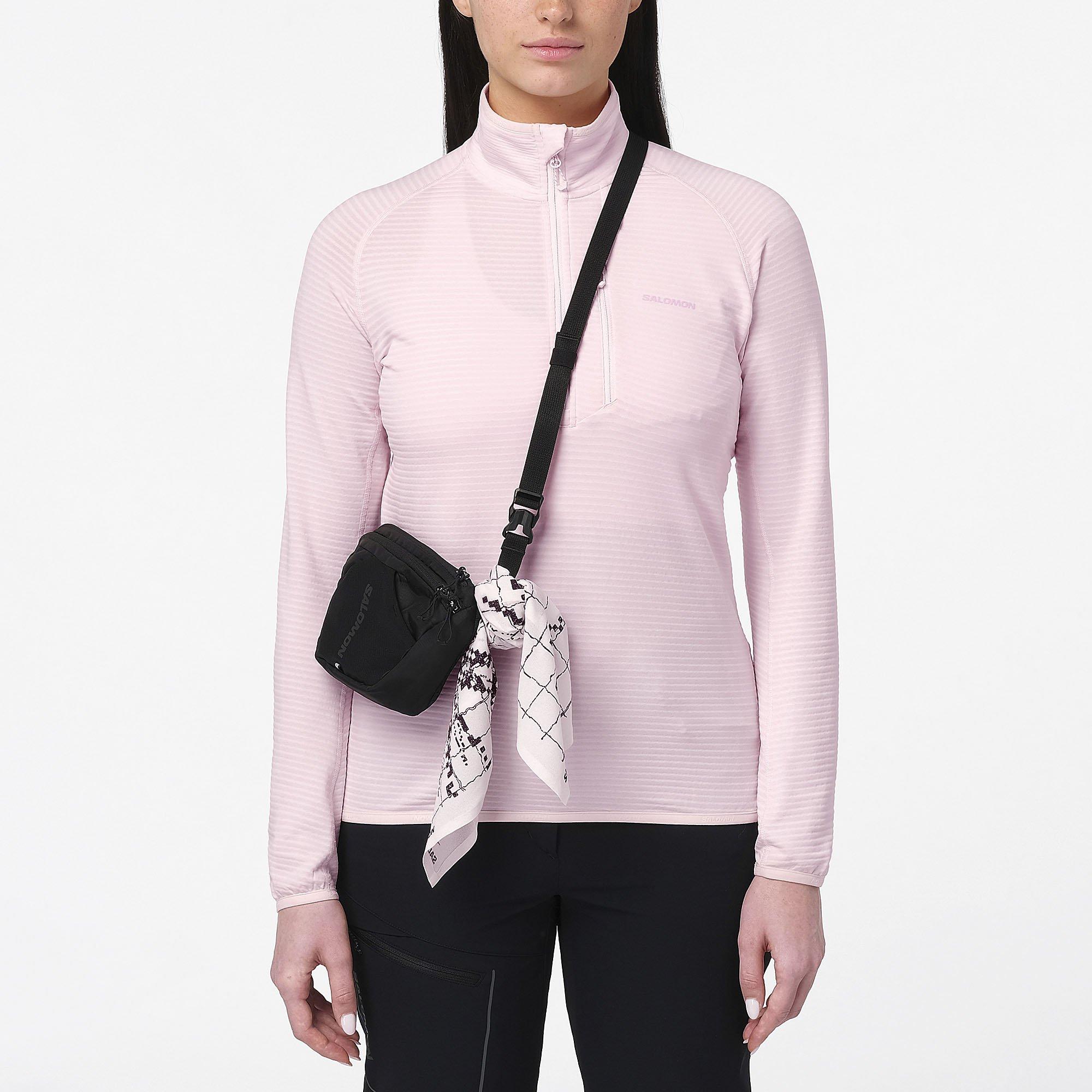 Salomon | Women's Essential Lightwarm Half-Zip Midlayer Top, Icy Pink, Size Small
