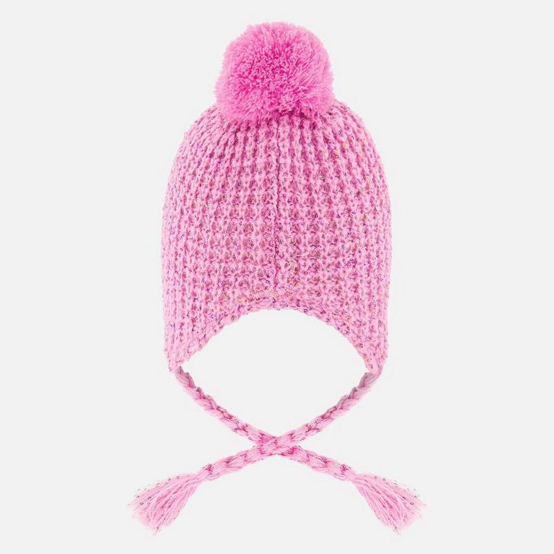 Deux Par Deux Kids' [2-8] Lined Peruvian Knit Pompom Hat