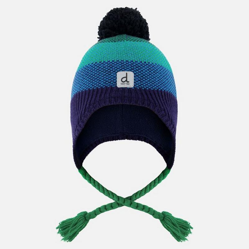 Deux Par Deux Kids' [2-8] Lined Peruvian Knit Pompom Hat