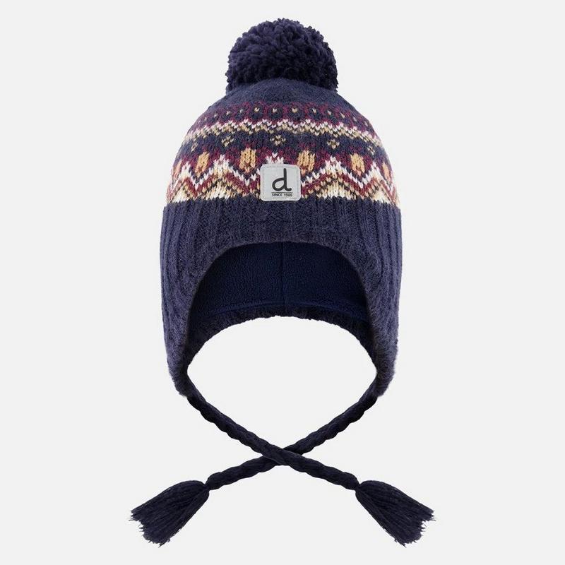 Deux Par Deux Kids' [2-8] Lined Peruvian Knit Pompom Hat