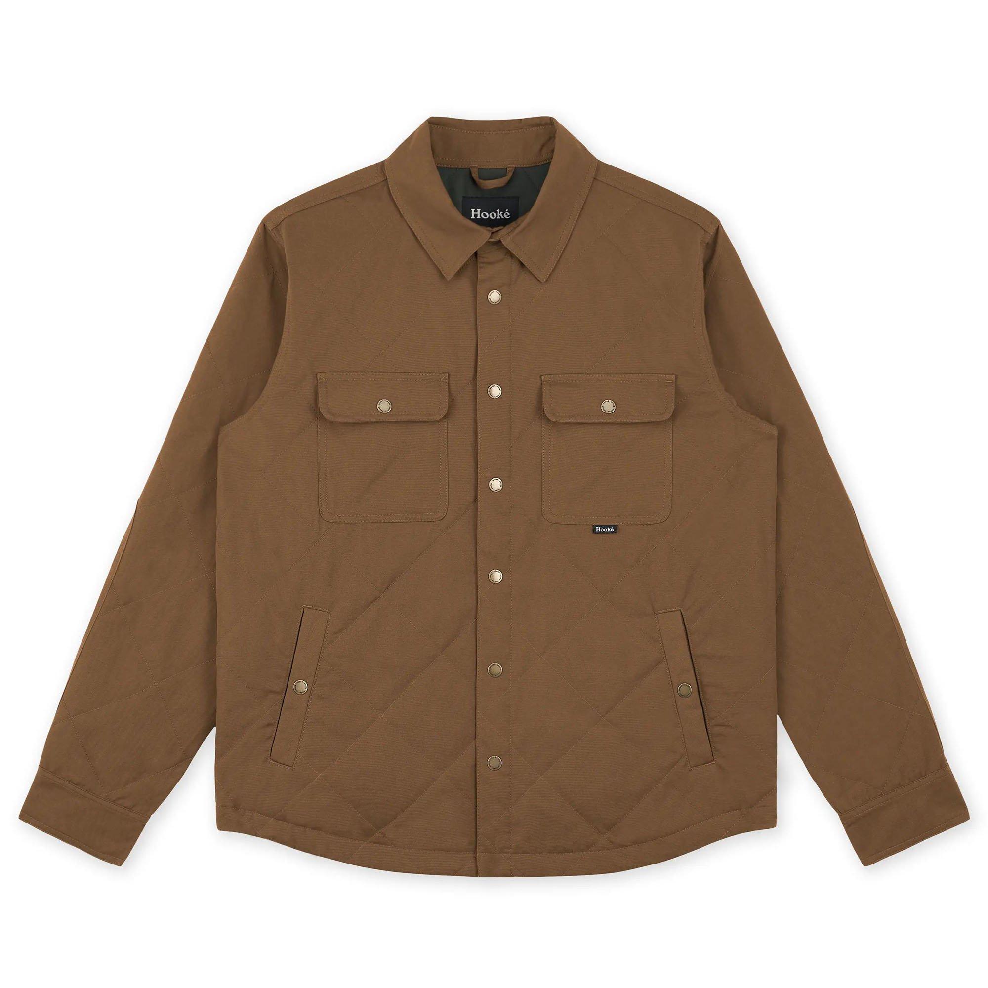 Hooké | Men's Quilted Jack Shirt Jacket, Leather Brown, Size XXL