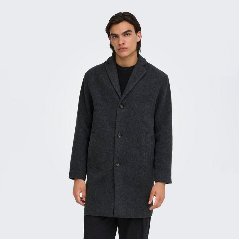 Only & Sons Men's Runne Wool-Blend Coat