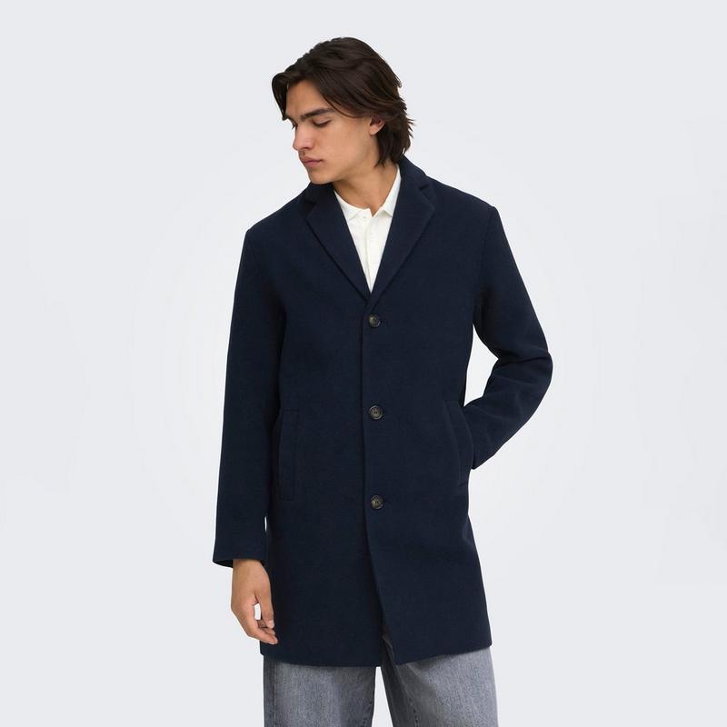Only & Sons Men's Runne Wool-Blend Coat