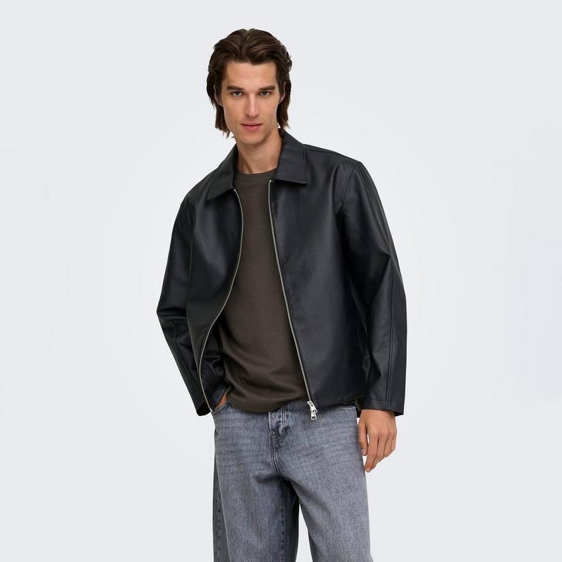 Only & Sons Men's Rem Faux Leather Jacket