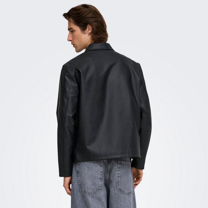 Only & Sons Men's Rem Faux Leather Jacket