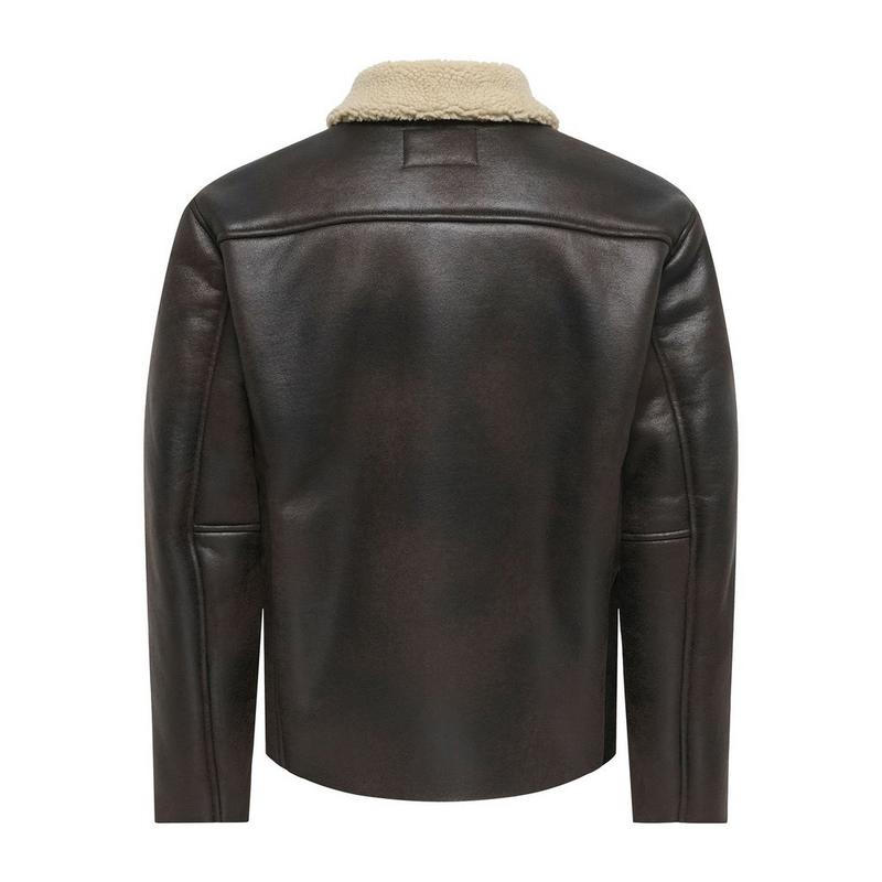 Only & Sons Men's Riker Faux Leather Jacket