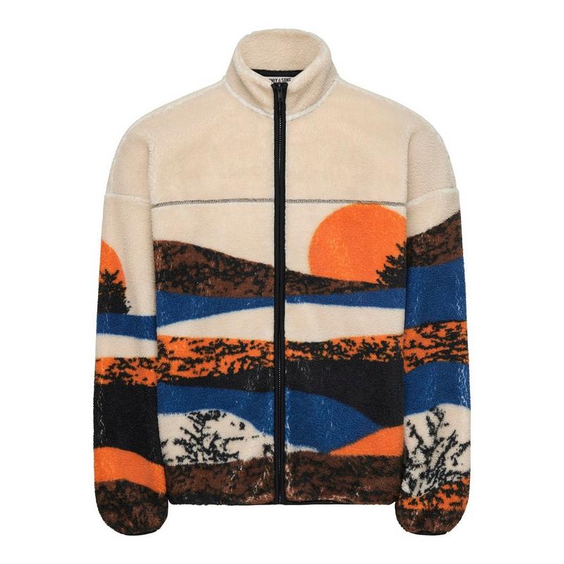 Only & Sons Men's Adam Landscape Fleece Jacket