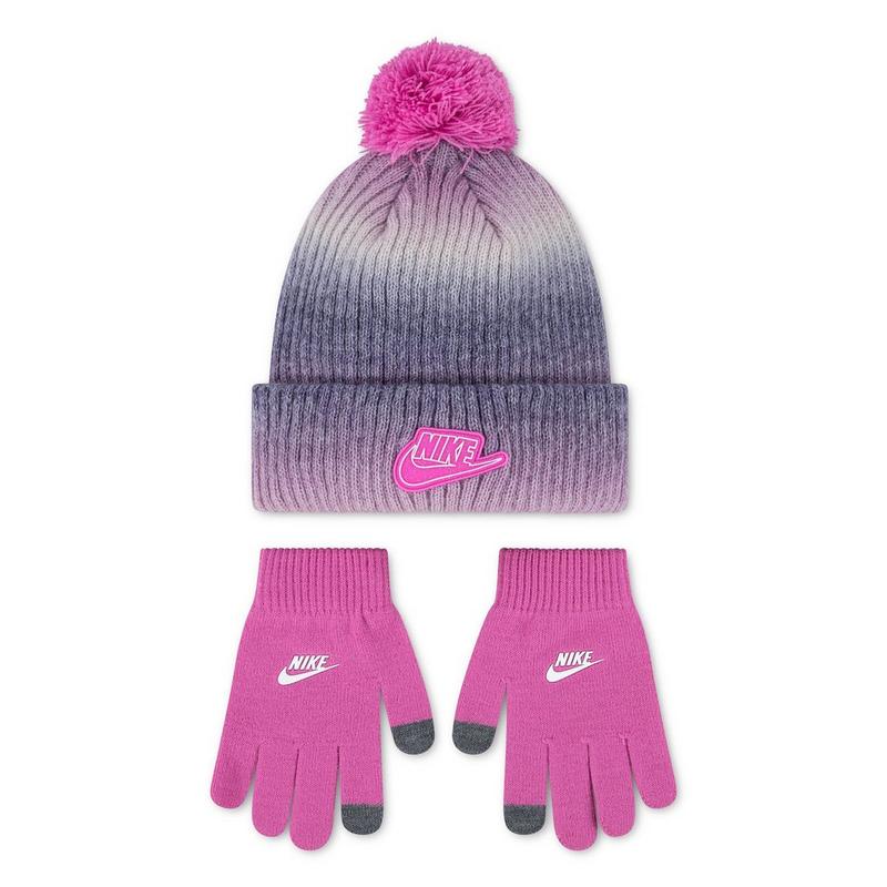 Nike Juniors' [7-16] Gradient Pom Beanie + Glove Set