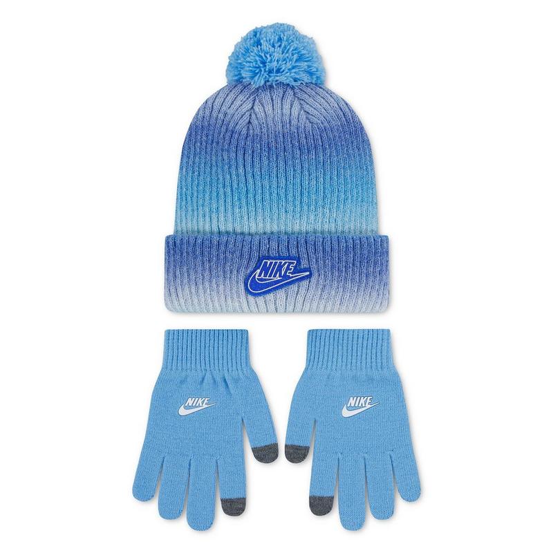 Nike Juniors' [7-16] Gradient Pom Beanie + Glove Set