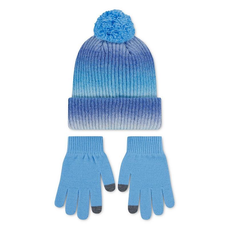 Nike Juniors' [7-16] Gradient Pom Beanie + Glove Set