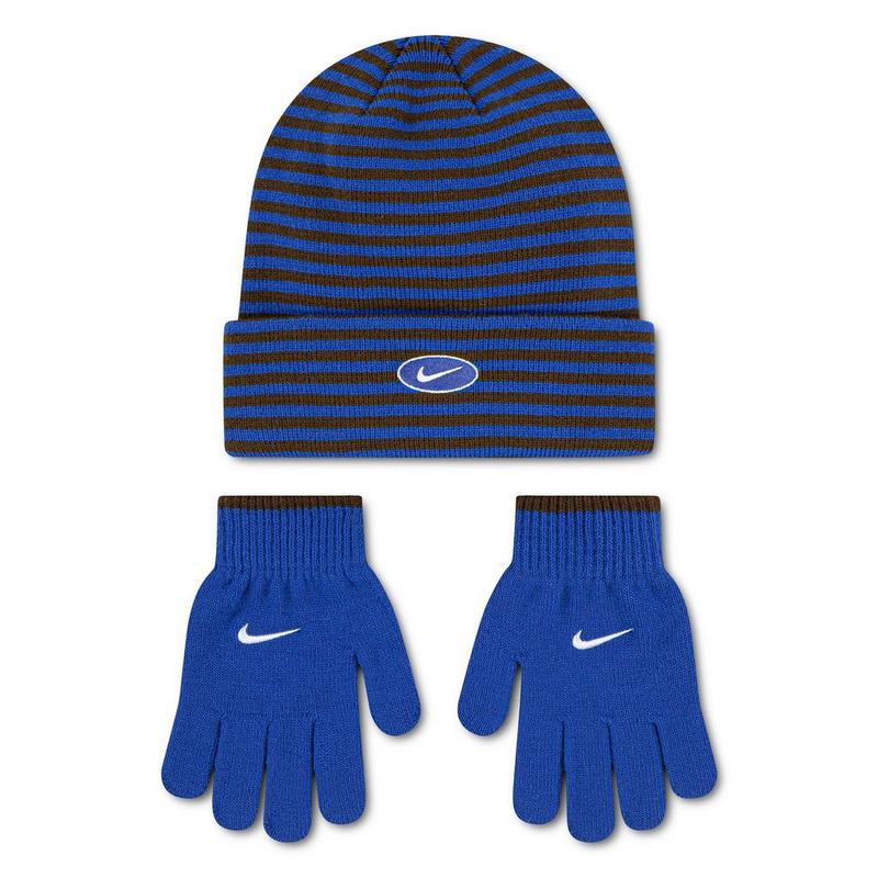 Nike Juniors' [7-16] Micro Stripe Beanie + Glove Set
